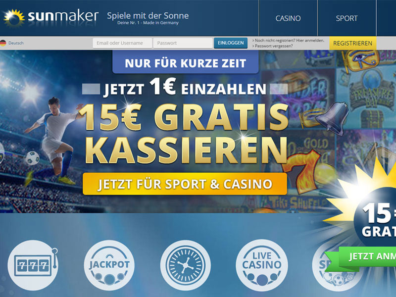 Sunmaker Online Casino Gewinnausschuttung